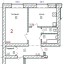 Двухкомнатная квартира, изолированная, 65/32/12, на две стороны, санузел раздельный, установлен двух 1