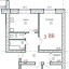 Квартира 84/52/12, с индивидуальным отоплением, с просторными комнатами, удобной гардеробной и больш 1