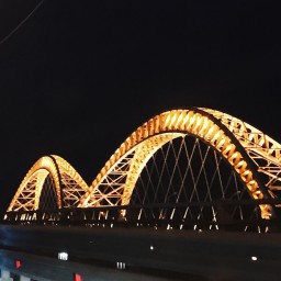 Новый борский мост ночью